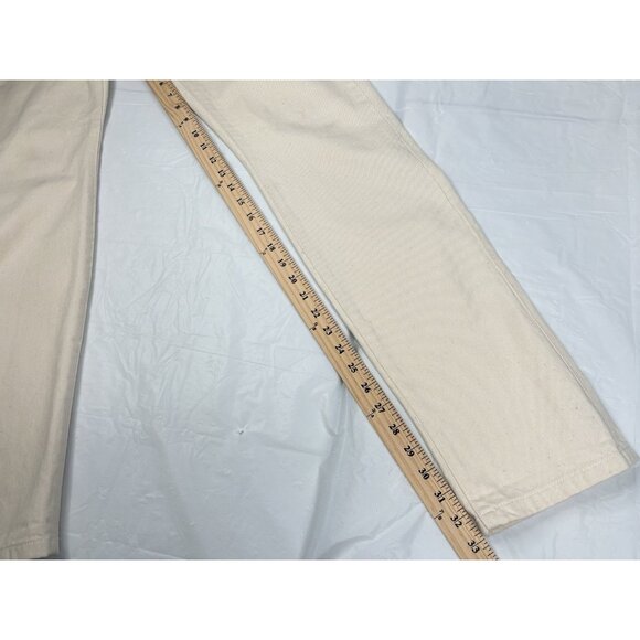 Taylor Stitch Slim Organic Selvedge Jean Men’s 30x34 Natural Button Fly Rivets - Picture 15 of 16